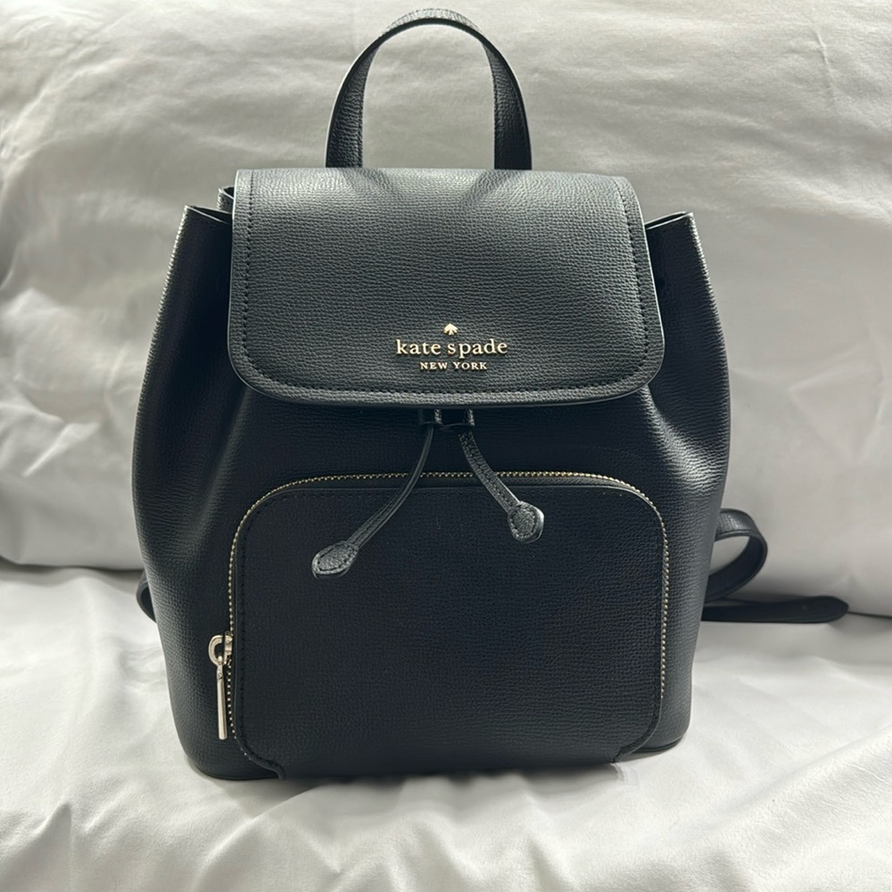 Kate Spade black leather backpack